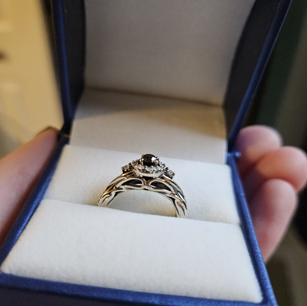 Black Diamond Engagament Ring - image 2